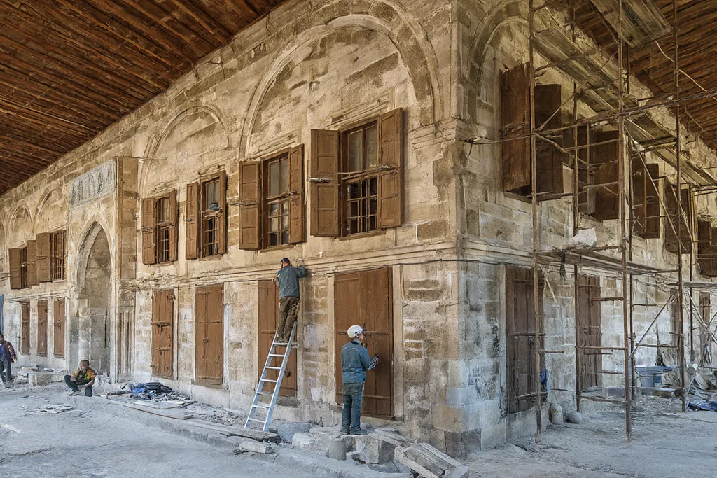 Gaziantep’te Tarihi Çarşıda Restorasyon Çalışmaları Sürüyor